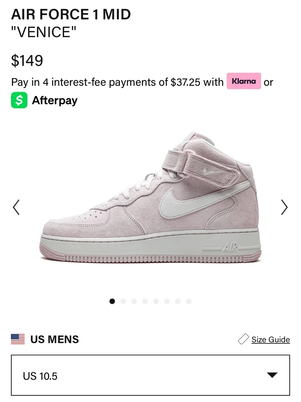 Nike Air Force One Mid-Top Suede Sneakers in Lavender
